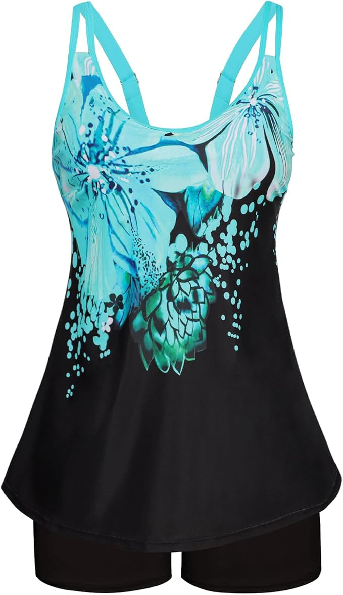 Arolina Tankini Swimsuits for Women Tummy Control Two Piece Bathing Suits Flowy Swim Tops with Bo... | Amazon (US)