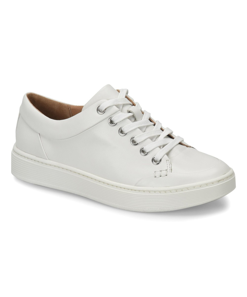 Sofft Women's Sneakers White - White Sanders Leather Sneaker - Women | Zulily