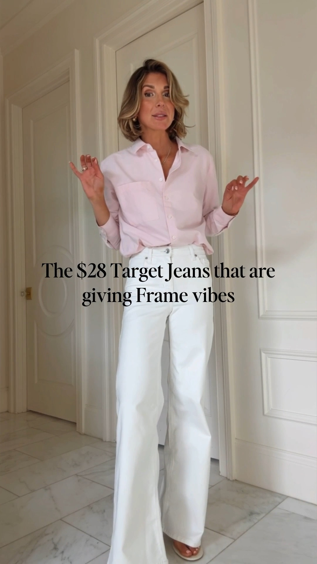 So impressed with these @Target  jeans! They look just like frame - on sale for $19. These are stretch, high rise and fit tts. I'm 5'$ wearing size 2.

#LTKootd