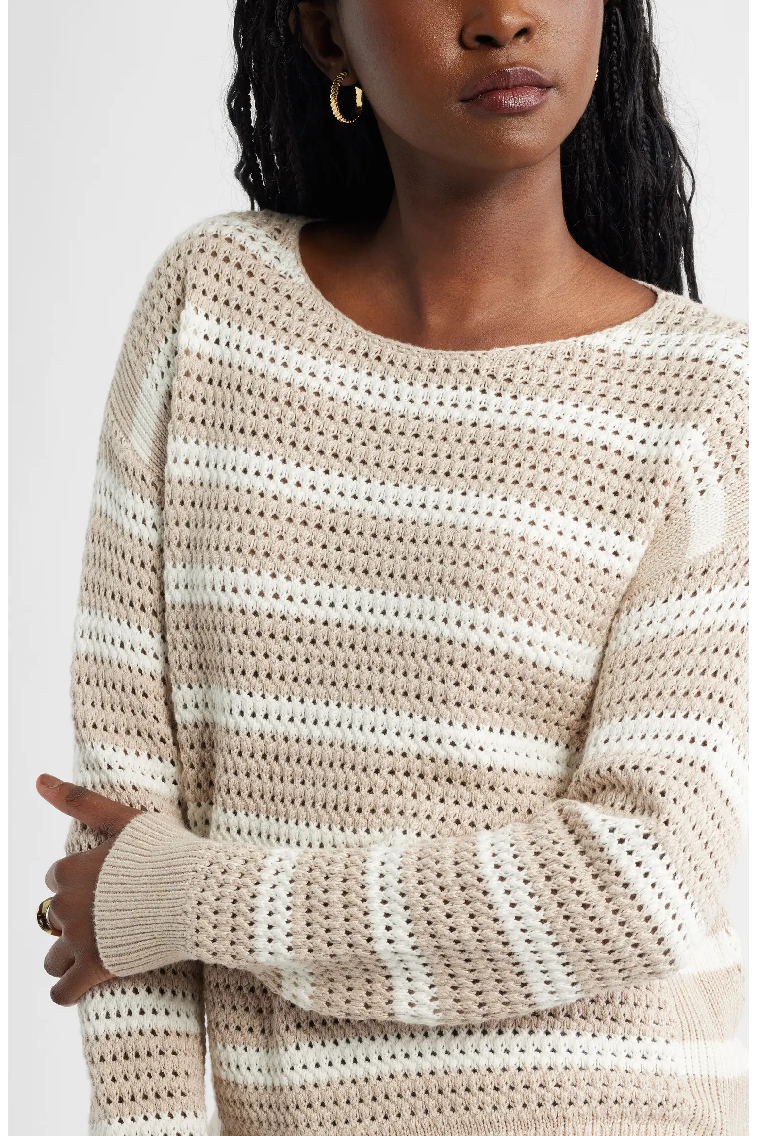 Open Stitch Cotton Blend Sweater (Women) | Nordstrom | Nordstrom