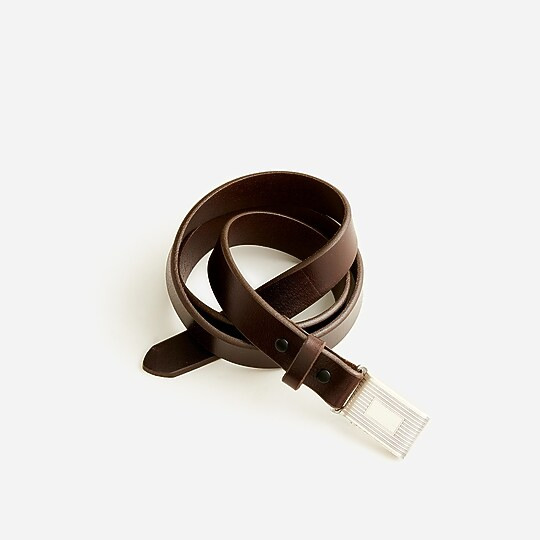 Classic leather belt with removable silver-plated buckle | J. Crew US