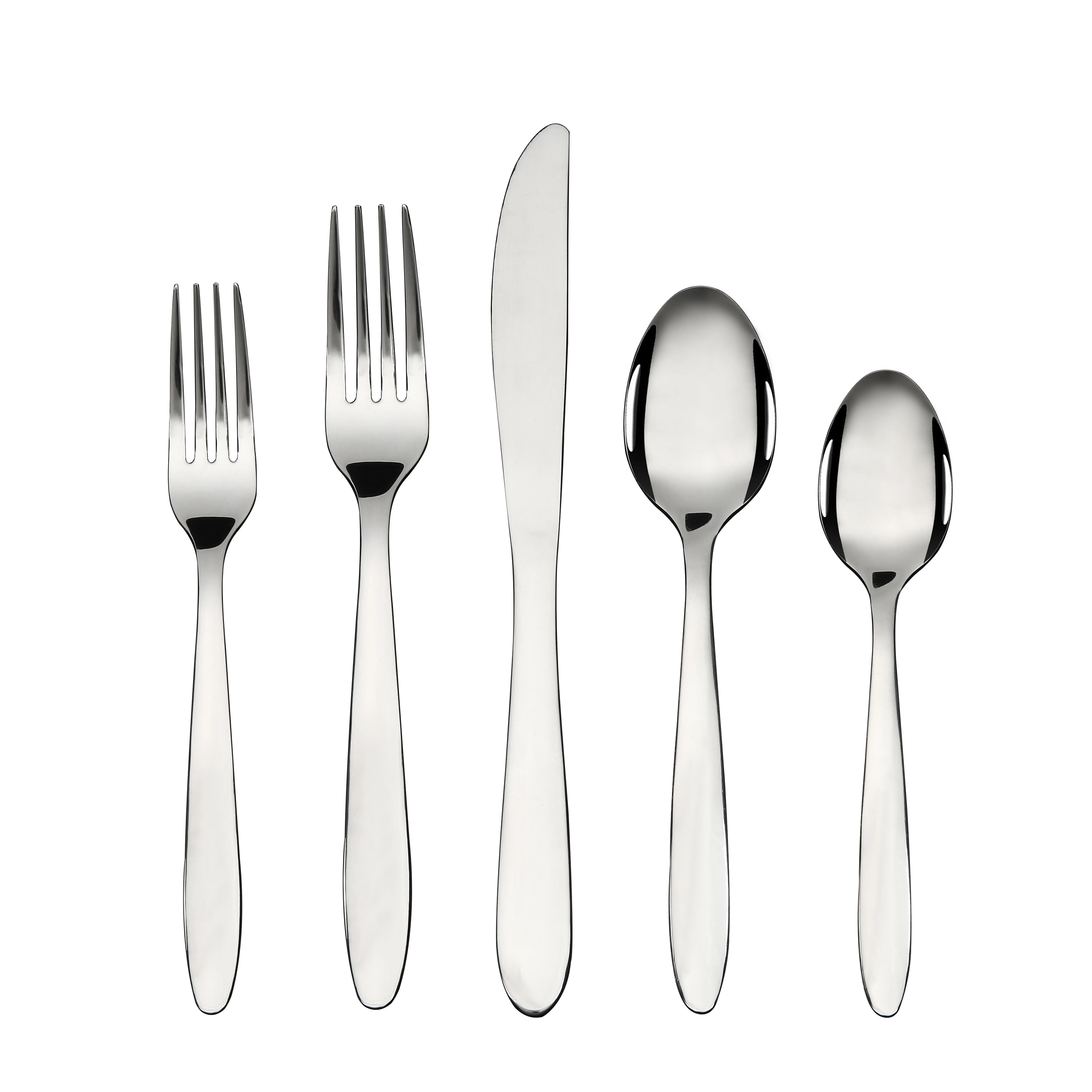 Mainstays Breck 20-Piece Stainless Steel Silver Flatware Set, Service for 4 Adults | Walmart (US)