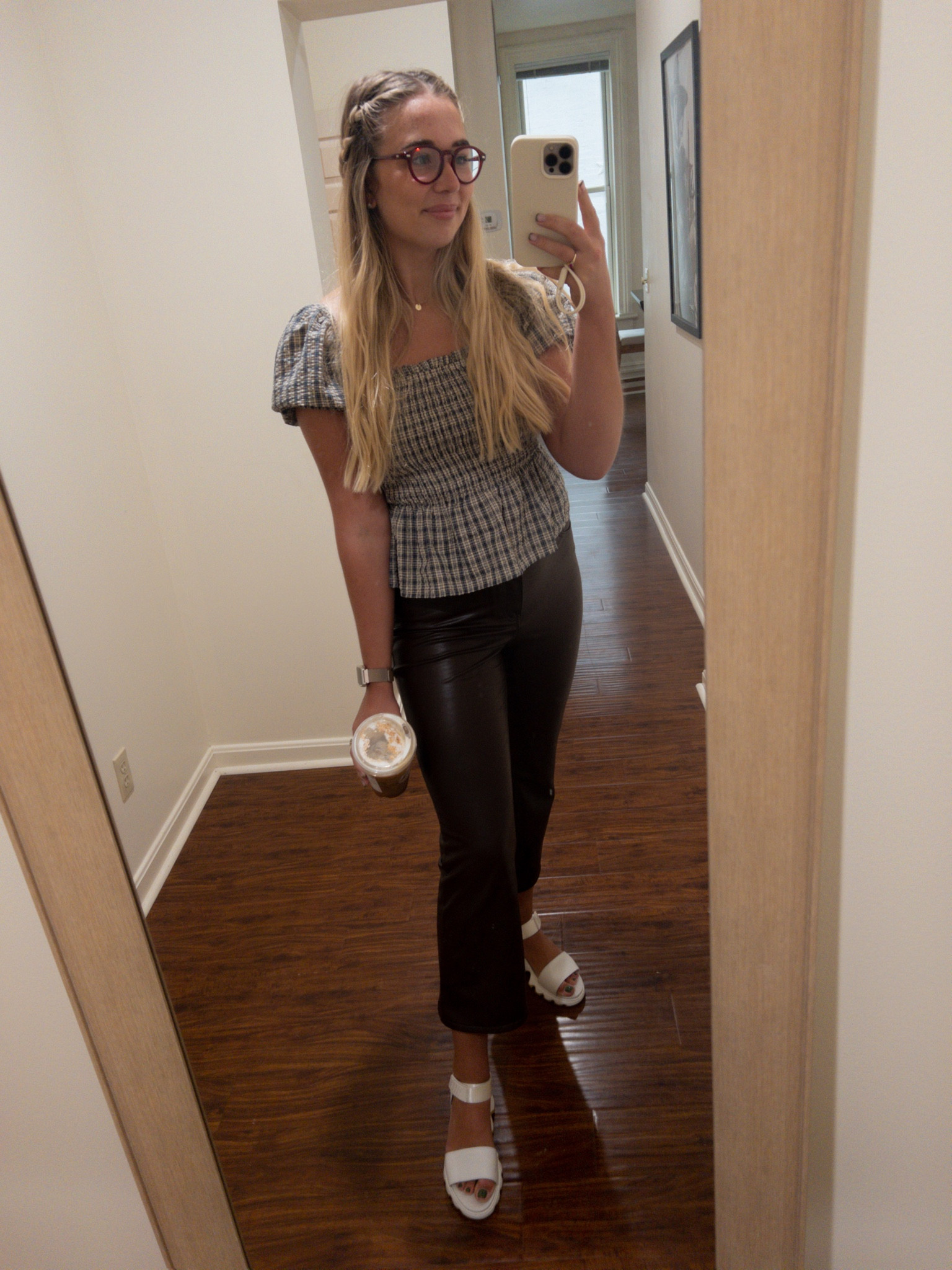 todays #ootd brought to you by me, running late & grabbing the first thing on my mind 🙌🏼 why is it that when i have 3 minutes to get ready, my outfits always turn out better than normal?! 

maybe I overthink it most of the time & my true fashion intuition takes over when i need it to. ♥︎ anyways, living for all things plaid/gingham/ checkered. this peplum top is an oldie but a goodie. ♥︎ linked similar tops! 

oh .. & THESE SHOES!!! on sale!! they’re sooo comfortable & UNIQUE! 

#LTKfit #LTKshoecrush #LTKsalealert