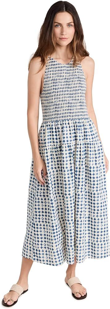Amazon.com: Madewell Women's Shibori Halter Tiered Midi Dress, Blue Ivory Shibori, XXS : Clothing... | Amazon (US)