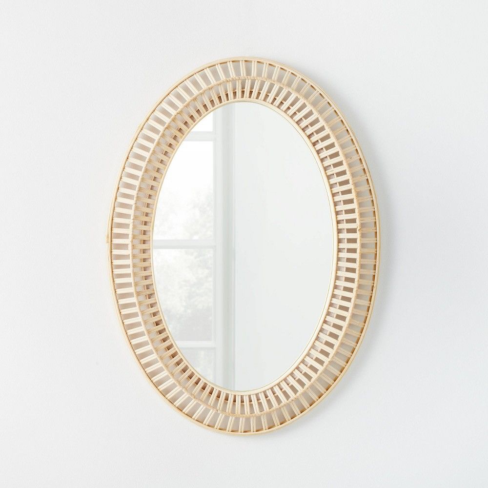 20"" x 28"" Light Woven Oval Mirror - Threshold™ designed with Studio McGee | Target