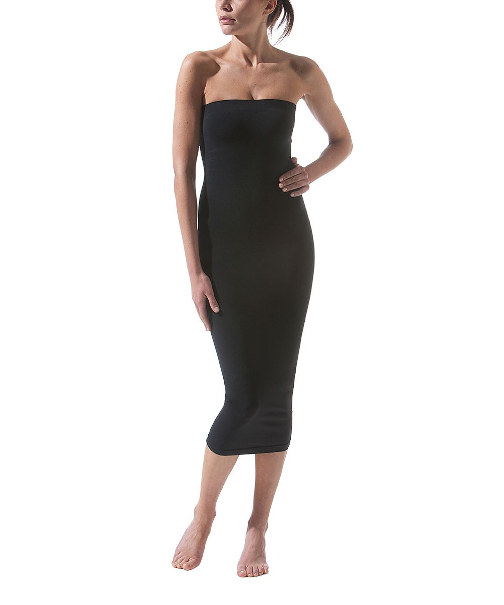 Body Effect Women's Slips BLACK - Black Bodycon Midi Dress - Women | Zulily
