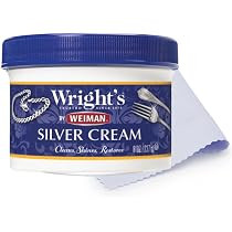 Wright's by Weiman Silver Cleaner and Polish Cream with Polishing Cloth, Ammonia-Free, Gently Cle... | Amazon (US)