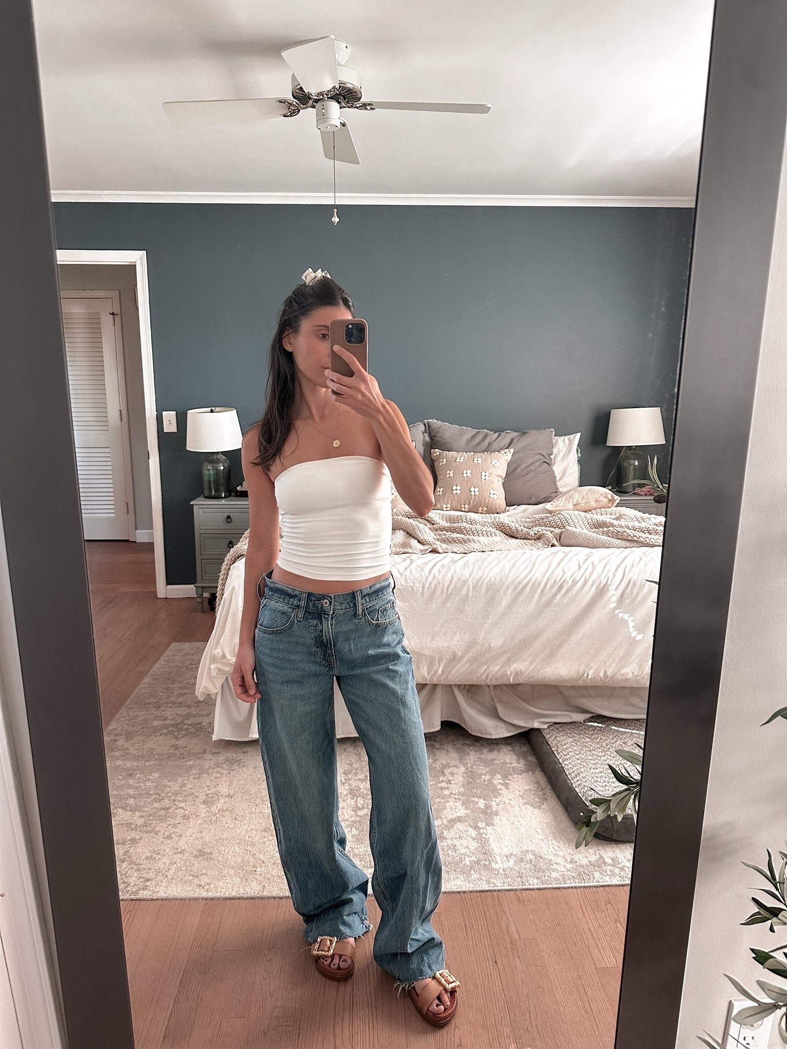 Casual outdoor dinner outfit idea for Spring and summer

Got this aerie top last year and it was an immediate closet staple

These jeans run big but I like that they fit looser around the waist. Got size 24

Abercrombie jeans, Abercrombie denim, low rise jeans, low rise denim, strapless top, tube top, casual ootd, mom style, style over 30, outfit idea over 30, mom outfit idea

#LTKootd #LTKPetite #LTKgrwm