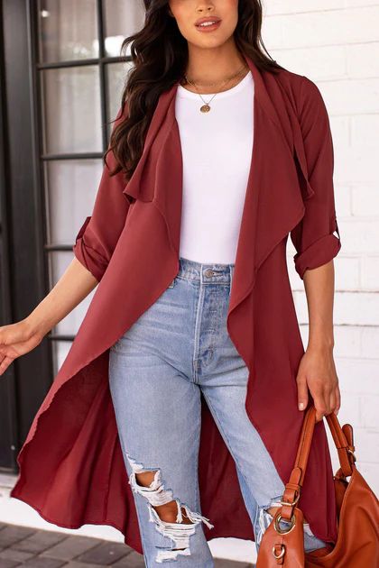 Getting There Burgundy Lightweight Trench Coat | Shop Priceless