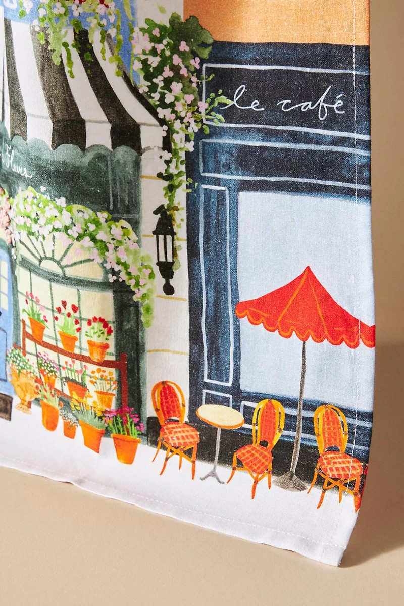 Anthropologie Flower Stand Embroidered Dish Towel New With Tags | eBay US