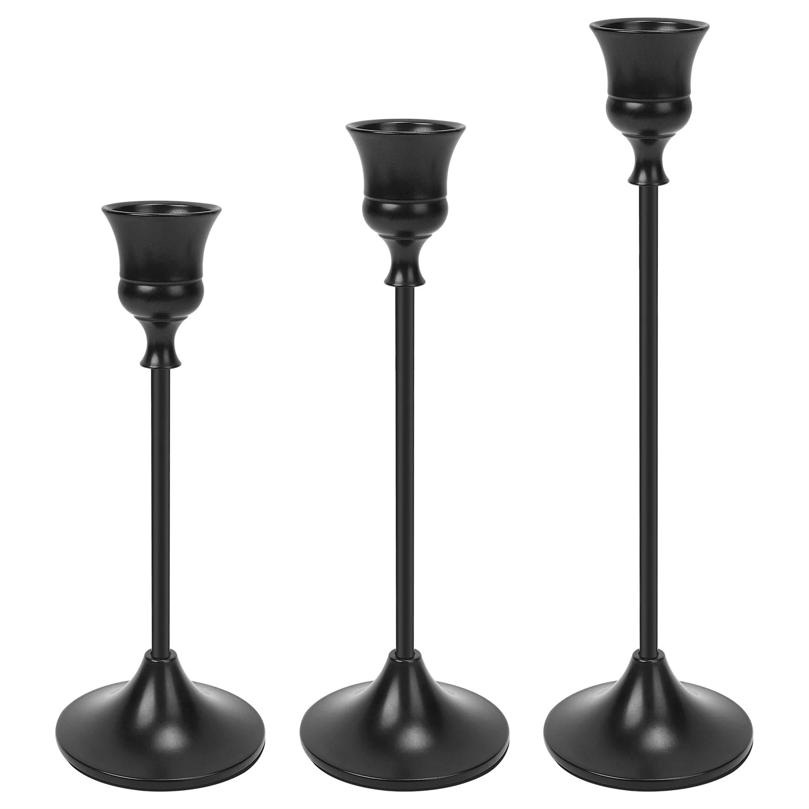 Black Candlestick Holders Matte Black Candle Holders Metal Candle Holder for Home Decor, Wedding,... | Walmart (US)