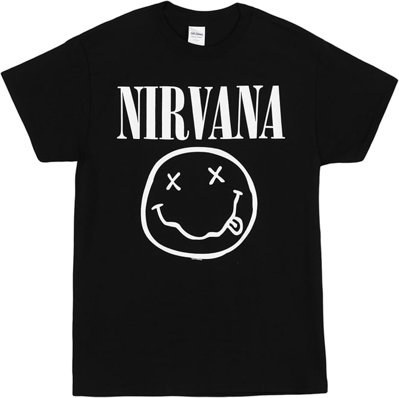 Nirvana Smiley Face Logo Adult T-Shirt | Amazon (US)