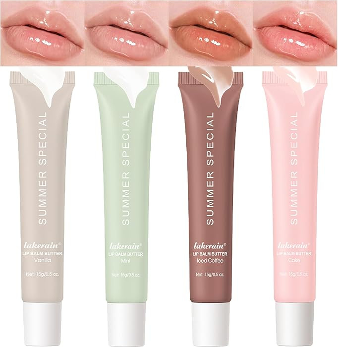 4 PCS Lip Glossy Butter Balm Set,Instant Moisture and Hydration Lip Gloss,Long-lasting Hydrating ... | Amazon (US)