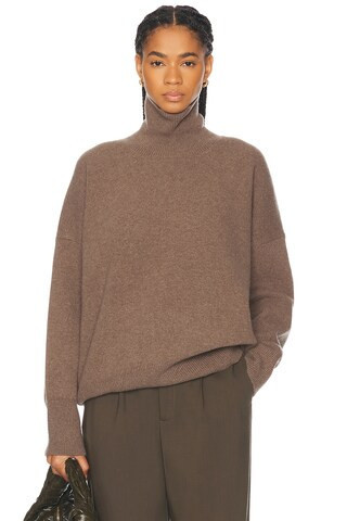 Rohe Classic Turtleneck Sweater in Taupe Melange - Taupe. Size 34 (also in ). | FWRD 