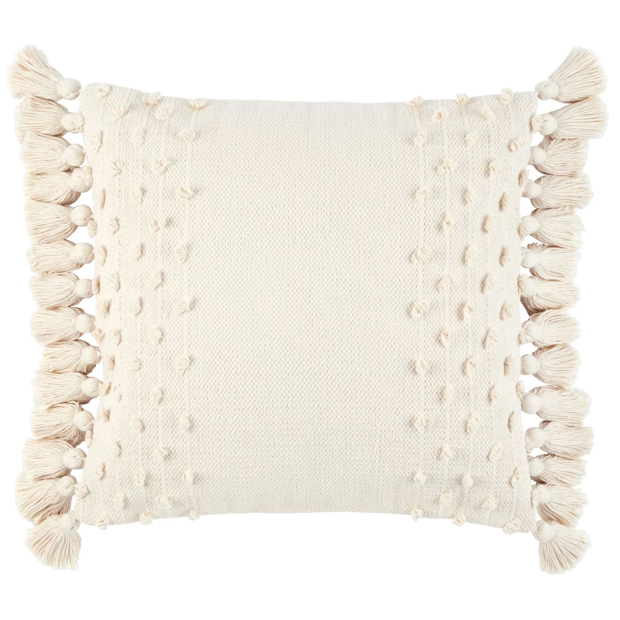 Wanda June Home Textured Cotton Tassel Pillow by Miranda Lambert, Ivory, 20"x20" | Walmart (US)