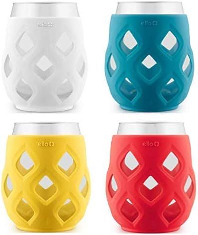 Ello Cru 17 Oz Stemless Wine Glass Set with Silicone Sleeves | Amazon (US)