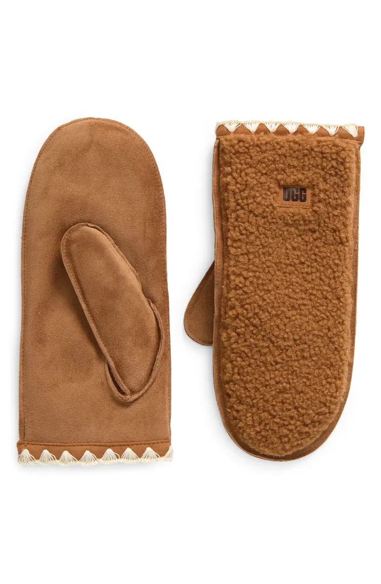 UGG® UGGfluff Scalloped Mittens | Nordstrom | Nordstrom