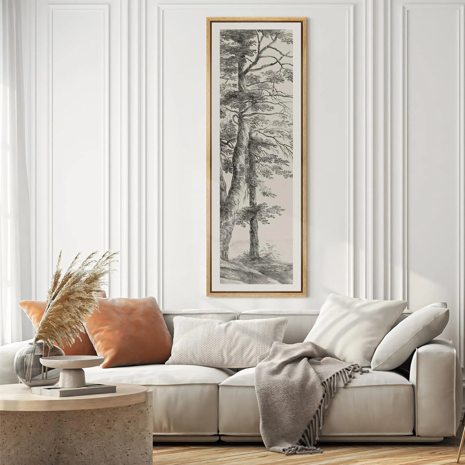 Vintage Black and White Tree Landscape Modern Art | Wayfair North America