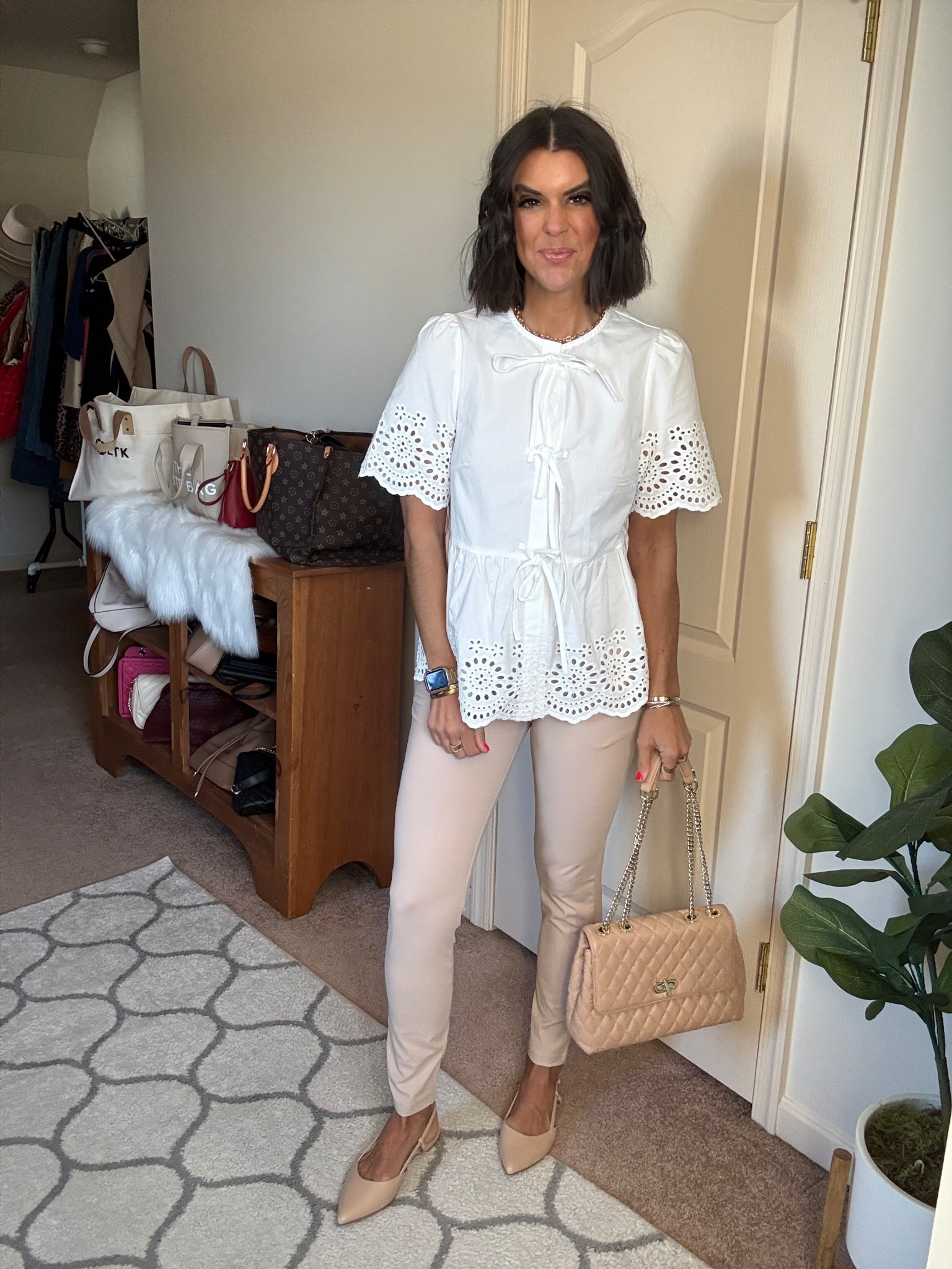 Size small in top. Size medium/27 inseem (I suggest sizing up in these) shoes fit tts

#LTKSeasonal