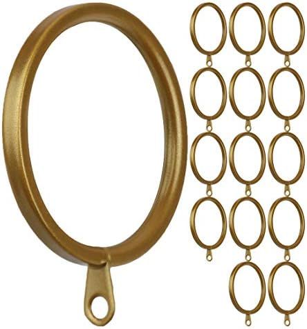 Amazon.com: Meriville 14 pcs Gold 2-Inch Inner Diameter Metal Flat Curtain Rings with Eyelets : H... | Amazon (US)