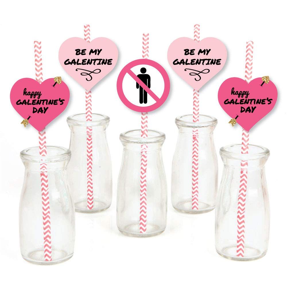 Big Dot of Happiness Be My Galentine - Paper Straw Decor - Galentine’s and Valentine’s Day Party Str | Amazon (US)