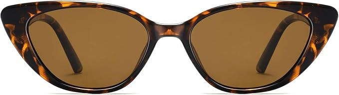 Narrow Small Retro Polarized Cat Eye Sunglasses for Women Trendy Driving Glasses | Amazon (US)