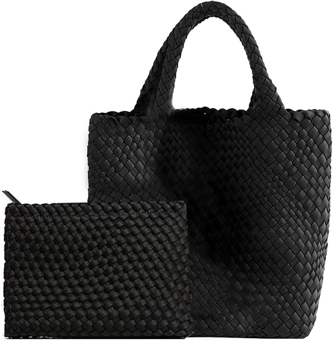 Fashion Hobo Bag Handmade Woven Casual Female Handbag Large Capacity Neoprene Tote Bag Patchwork ... | Amazon (US)