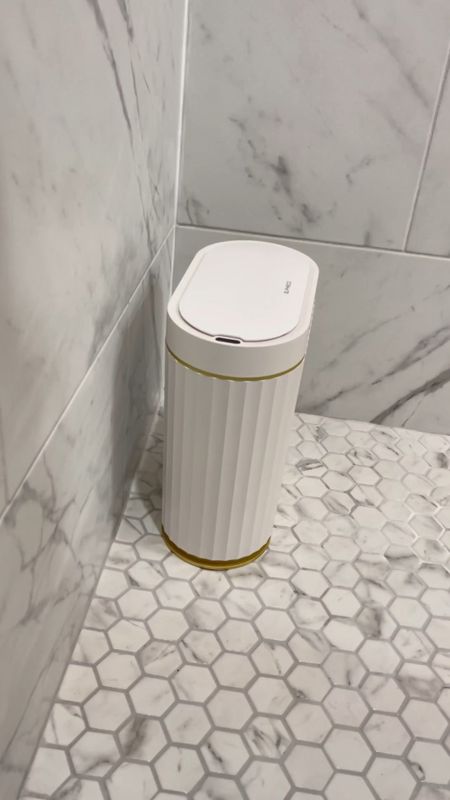Amazon automatic trash can open and close battery power bathroom must have. 

#LTKFind #LTKhome