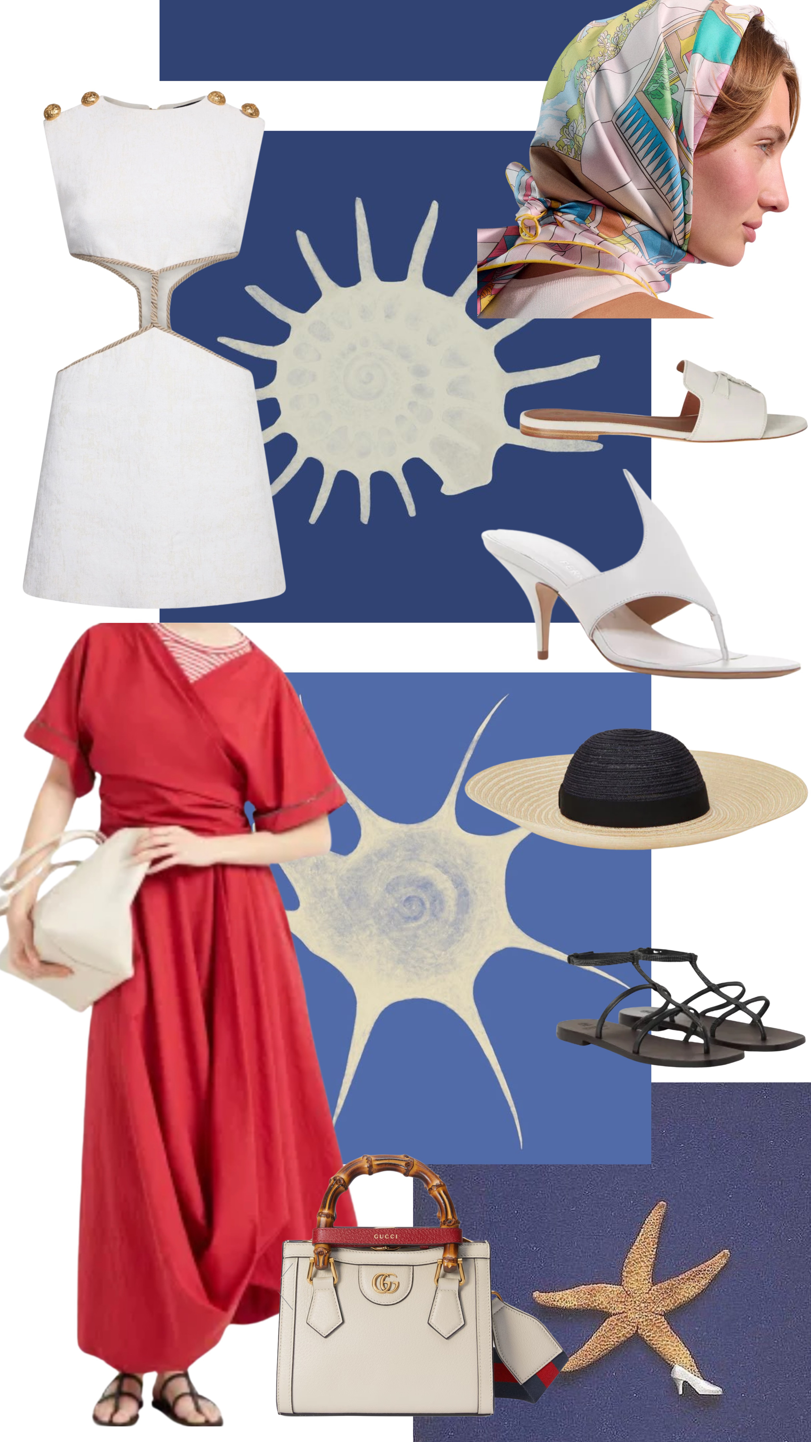 Coastal elegance meets Italian summer charm—this palette of crisp whites, bold reds, and sun-washed neutrals is your sign to dress like a postcard from the Amalfi. Think linen cutouts, sculptural sandals, silk scarves, and straw hats for seaside strolls.

#ItalianSummer #LaDolceVita #SeasideChic #VacationStyle #EffortlessElegance #LinenLuxe #MediterraneanMood #LTKsummer  

 #LTKSeasonal #LTKStyleTip #LTKSwim