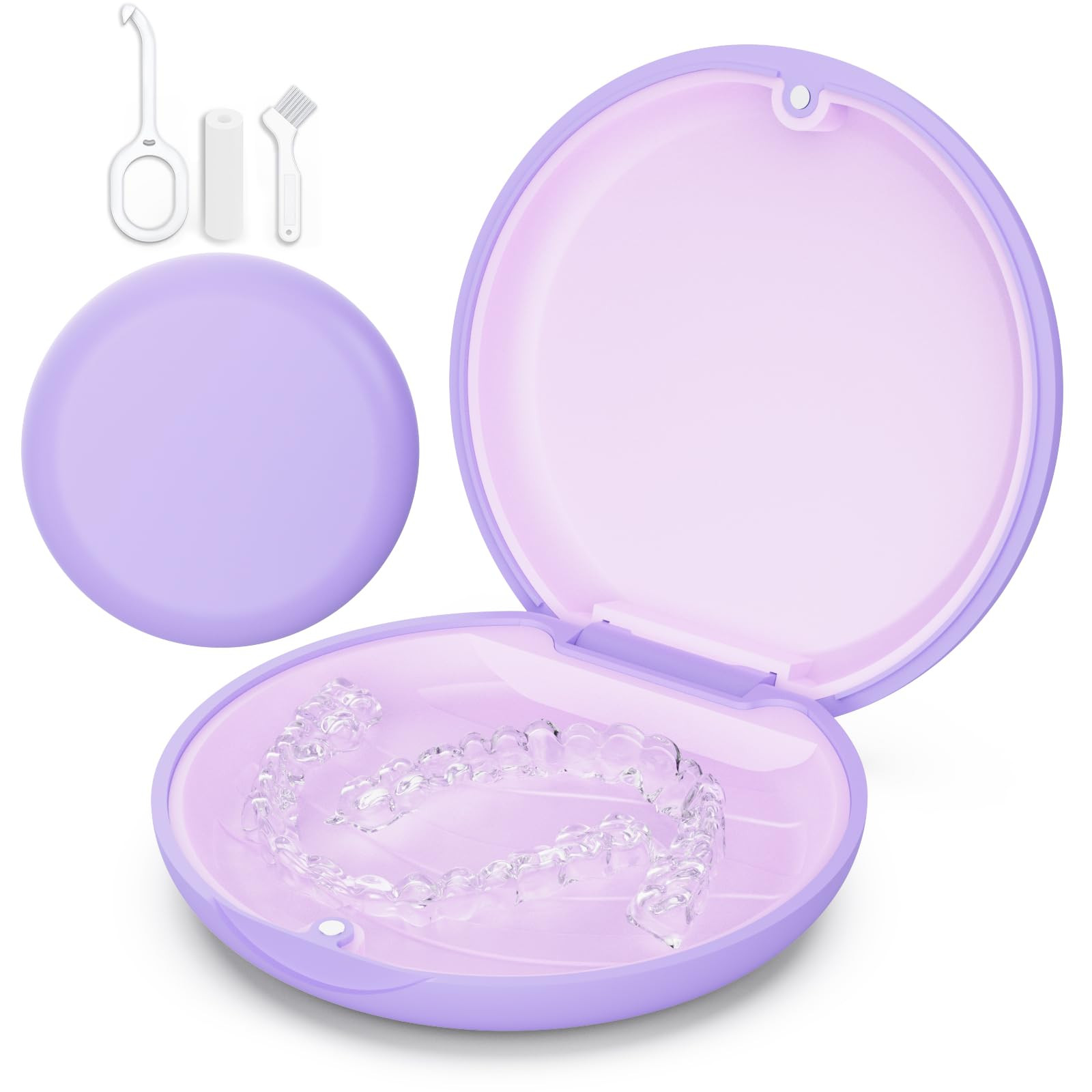 Retainer Case, Slim Aligner Case Compatible with Invisalign, Cute Retainer Case with Silicone Pad... | Amazon (US)