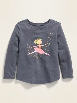 Ballerina-Graphic Long-Sleeve Tee for Toddler Girls | Old Navy (US)