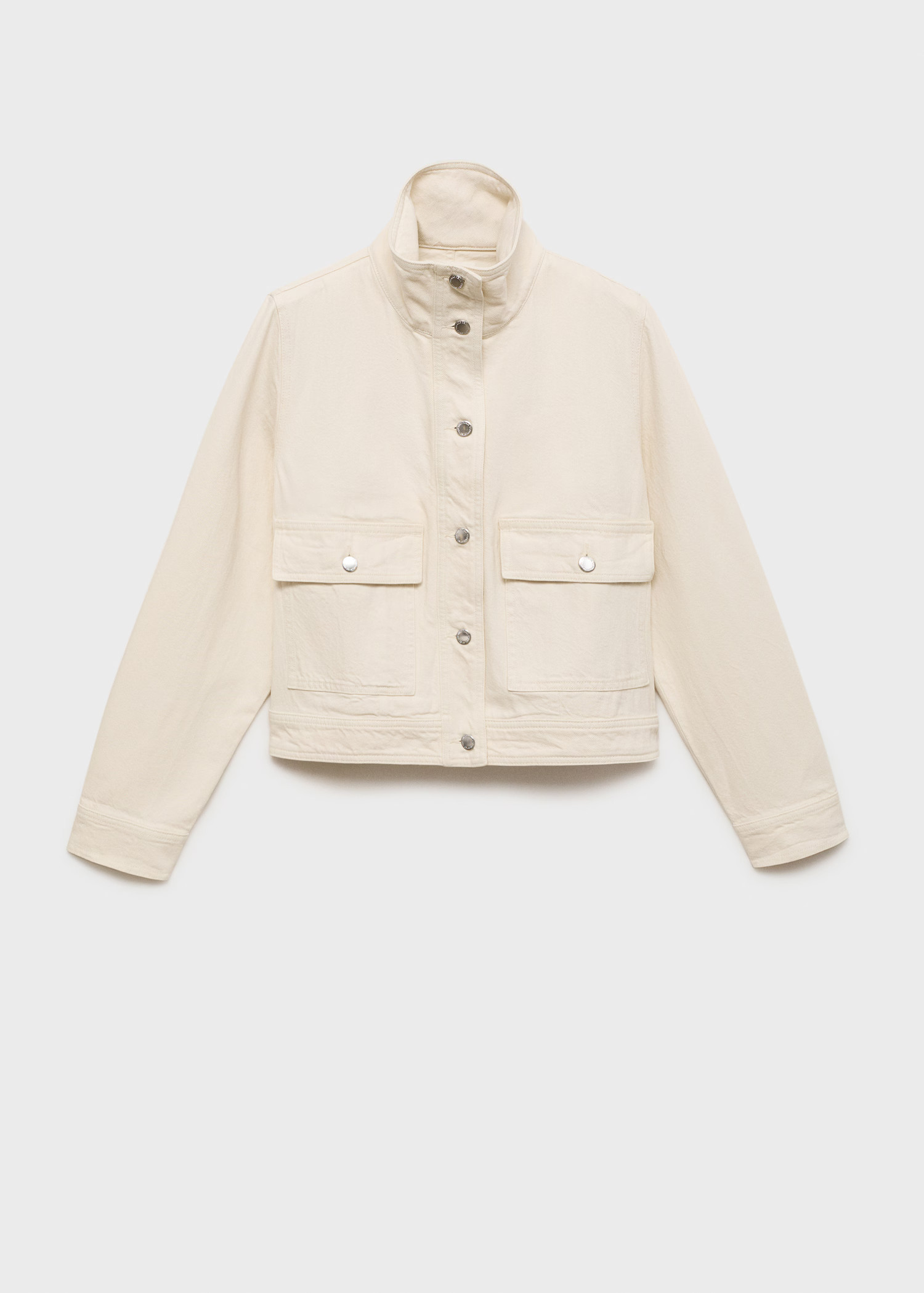 Veste en coton col montant poches - Femme | MANGO France métropolitaine | Mango EU