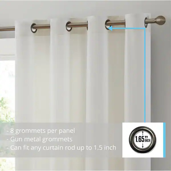 HLC.me Sawyer Premium Luxurious Lush Velvet Soft Light Filtering Grommet Window Curtains - Set of... | Bed Bath & Beyond