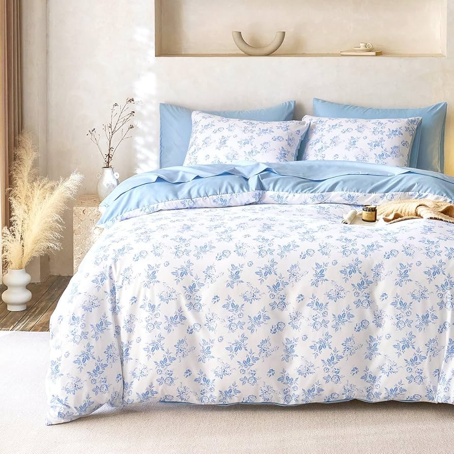 Wake In Cloud - Cottagecore Comforter Set, Floral Vintage Flower Shabby Chic Coquette Aesthetic f... | Amazon (US)