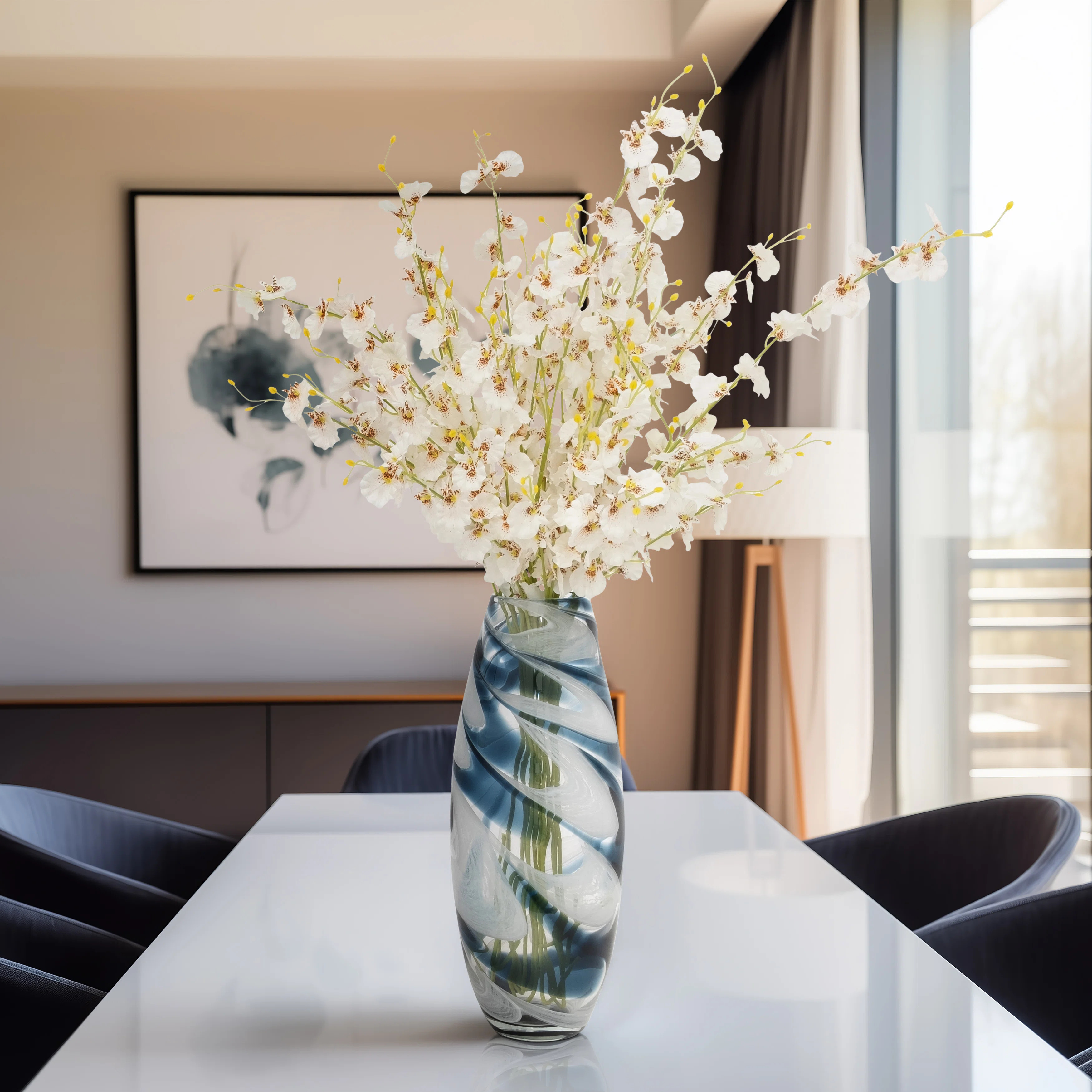 Hand-Blown Glass Vase with Elegant Swirl Design | Wayfair North America