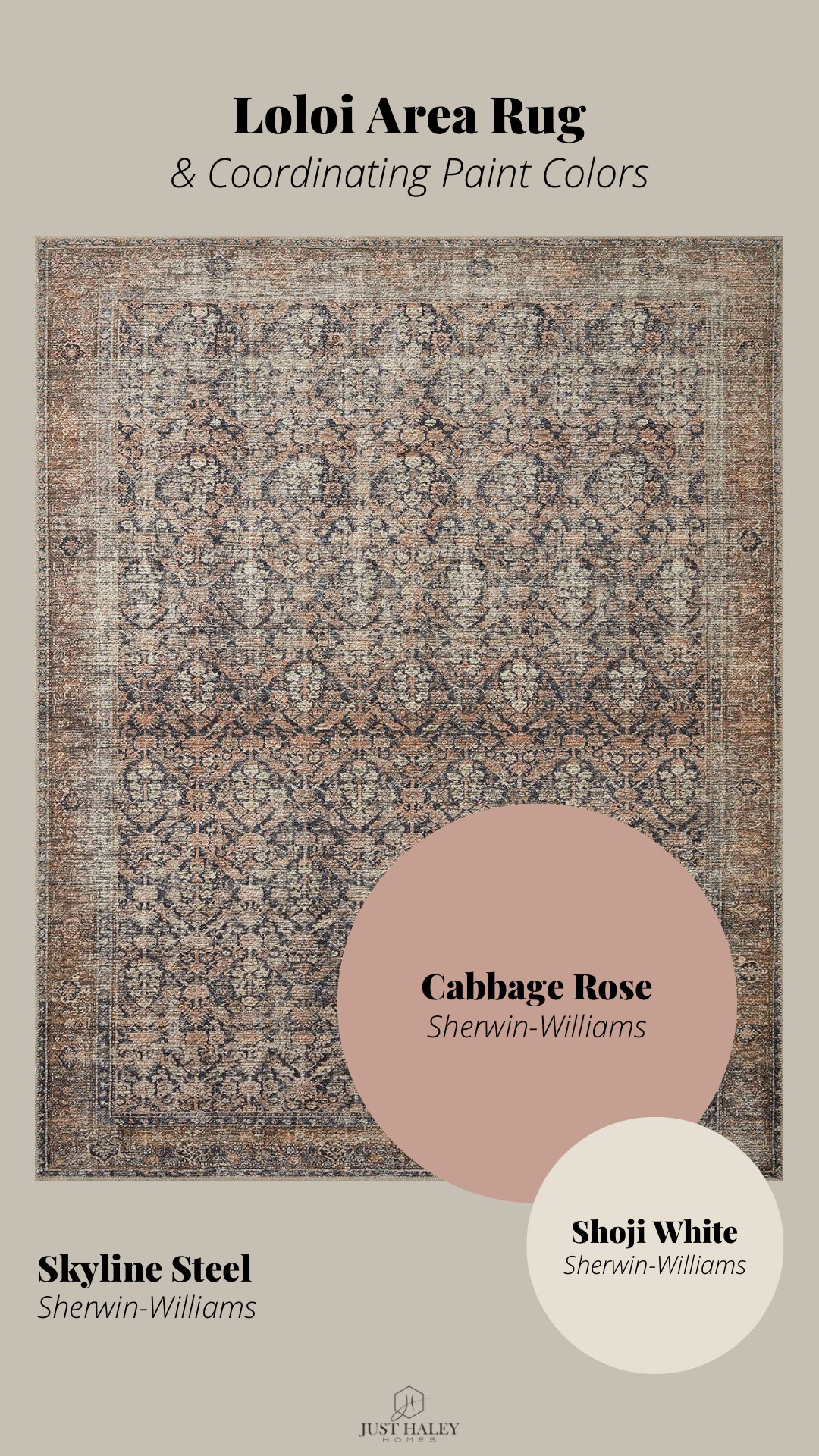 Amber Lewis x Loloi Billie Area Rug and paint color combinations | Sherwin Williams Paint Colors | Peel and Stick Paint Colors | Area Rug and Wall Color Combinations 

#LTKhome