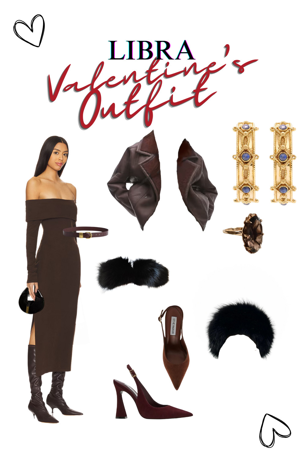 Libra style inspo for your valentines date night : monochromatic and put together. Wear an off the shoulder dress with a belt that snatches your waist. Vintage, modern gypsy-esque jewelry featuring practical (yet on trend) mini polo ID bag, shearling jacket, and fur accessories. Subtly best-dressed.  

 #LTKFindsUnder100 #LTKStyleTip #LTKItBag