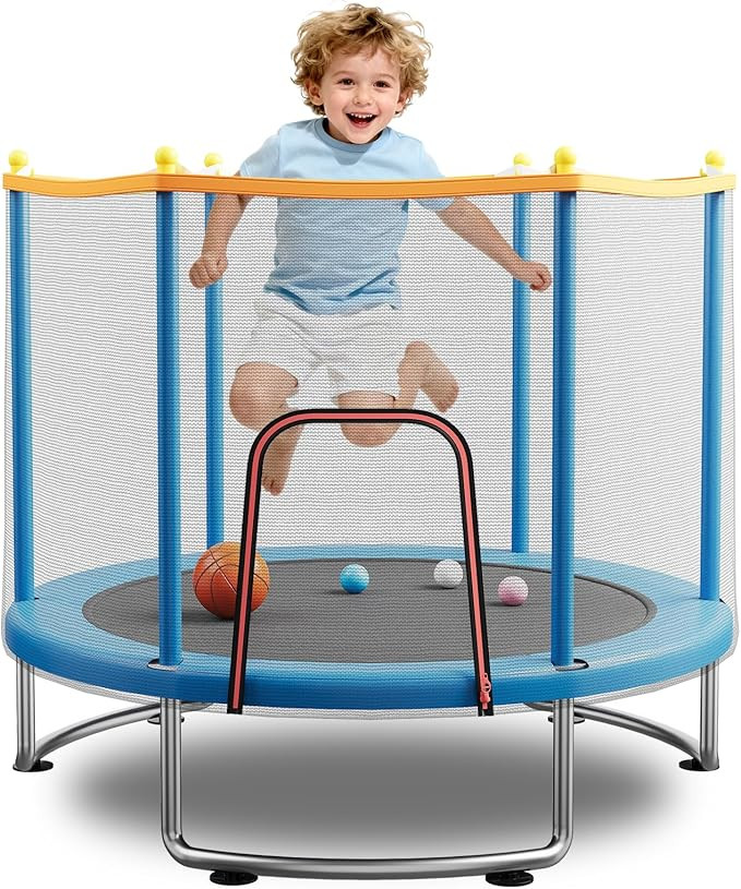 Trampoline for Kids, Upgrade Full Anti-Rust Toddler Trampoline with Net | Amazon (US)