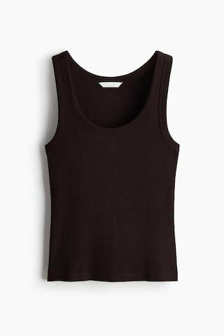 H & M - Ribbed vest top - Brown | H&M (UK, MY, IN, SG, PH, TW, HK)
