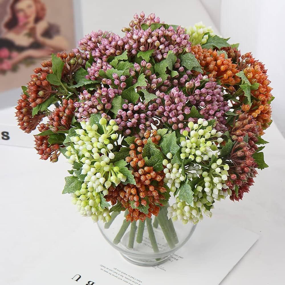 DILATATA Plastic 12 Inch Pepperberry Artificial Berry Stems Holly Christmas Berries for Festival ... | Amazon (US)