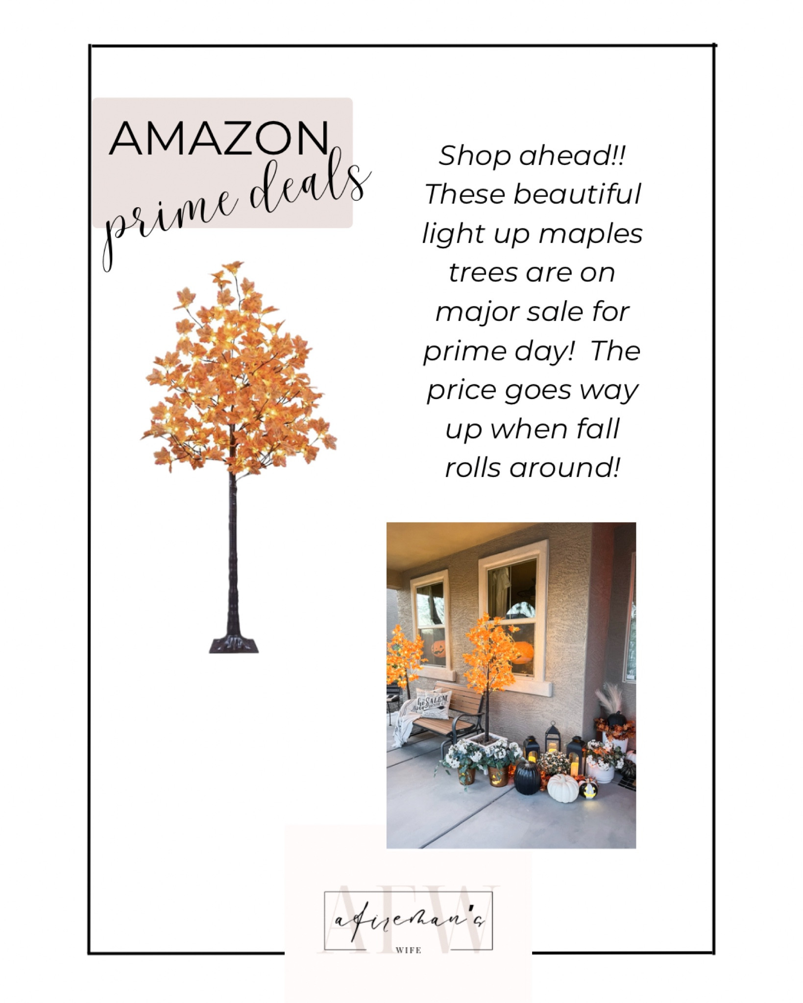 Shop ahead!  These beautiful light up maple trees are on major sale for prime day. The price goes way up when fall rolls around !

#LTKHome #LTKSeasonal #LTKSaleAlert