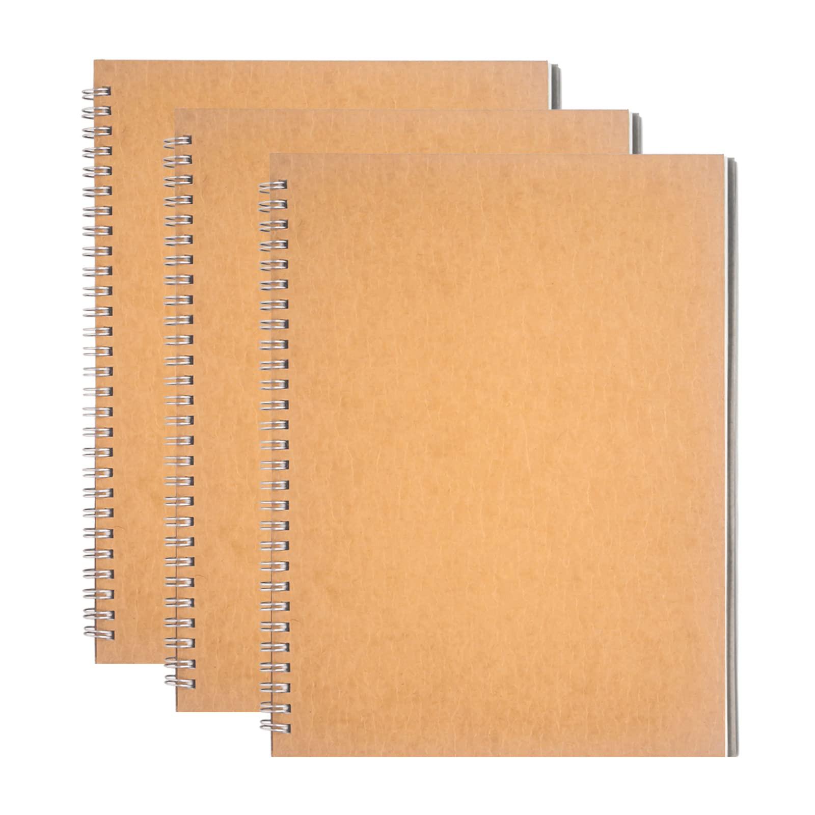 10 inch x 7.5 inch, 100GSM, Blank Spiral Notebook, 3-Pack, Soft Cover, Sketch book, 100 Pages / 5... | Amazon (US)