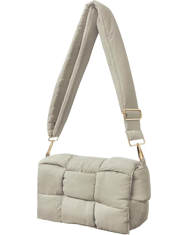 NAARIIAN Puffer shoulder bag Nylon padded woven handbag designer crossbody dupes women down purse | Amazon (US)