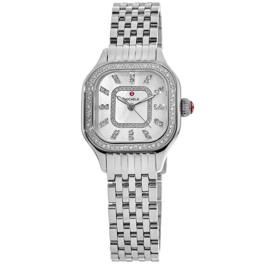 Michele Meggie Diamond Mother of Pearl Dial Steel Women's Watch MWW33B000001 | Shop Simon