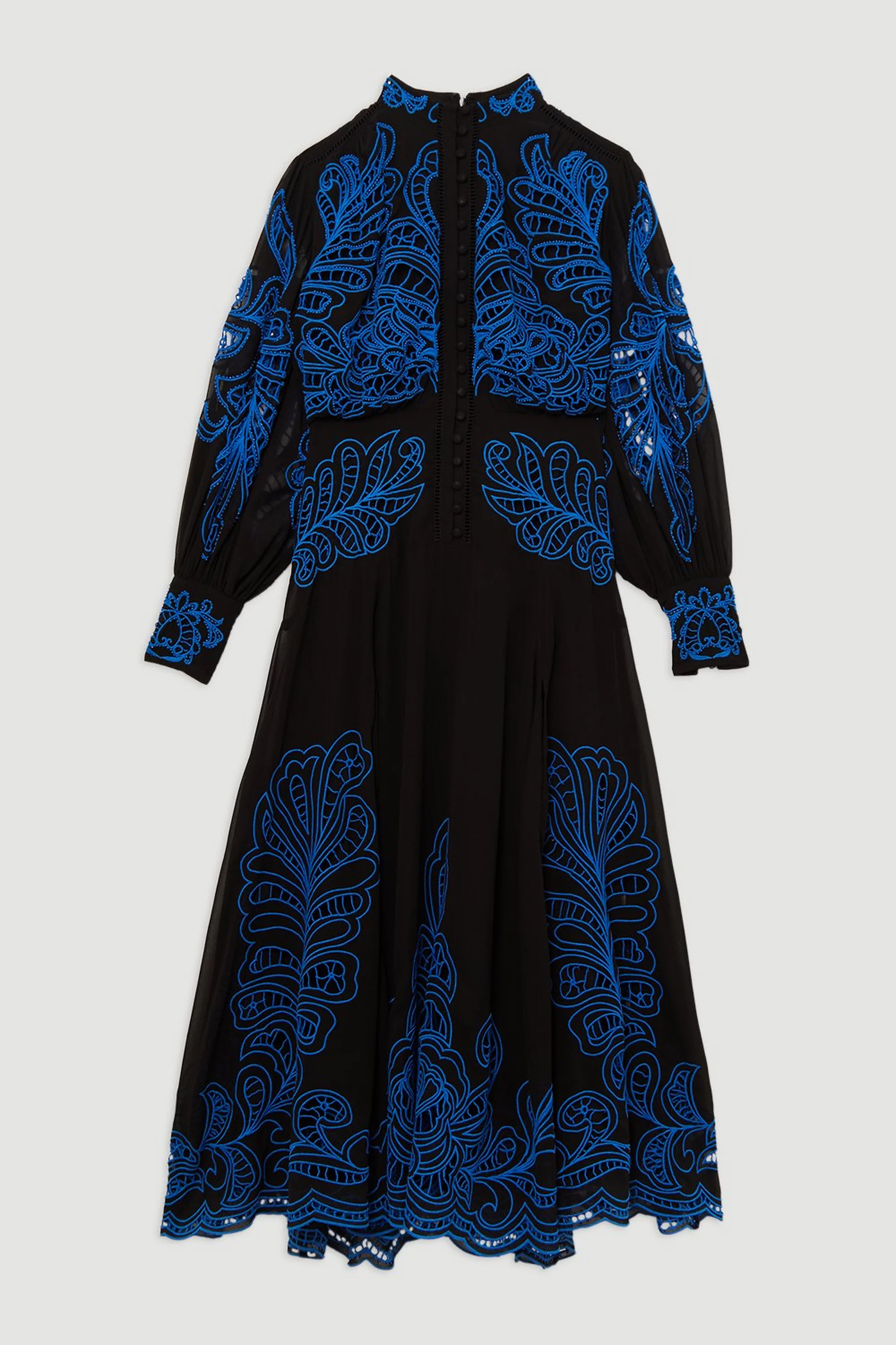 Cut Work Embroidered Woven Maxi Dress | Karen Millen US