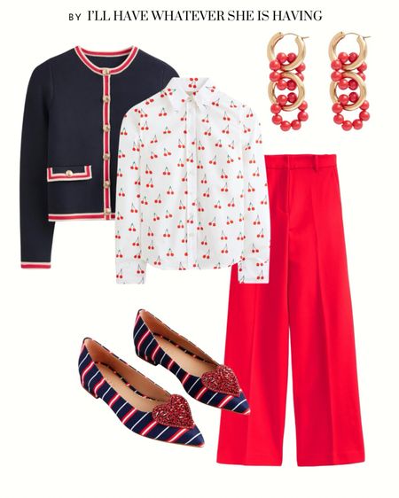 Valentine’s Day Outfit | Vacation Outfit | Date Night Outfit | Red pants outfit | Office Outfit | Office Wear | Business Casual | Work Outfit | Red Outfit | Classic Style | Classic Outfit | Chic Outfit | Boden Outfit | White Shirt | Flats | Pointy Flats | Wide Leg Pants Outfit | Navy Cardigan | Blue and Red Outfit | Blue Red White Outfit
#ltkfinds #ltkfashion #valentinesday #officewear #officeoutfit #classicoutfit

#LTKworkwear #LTKshoecrush #LTKover40