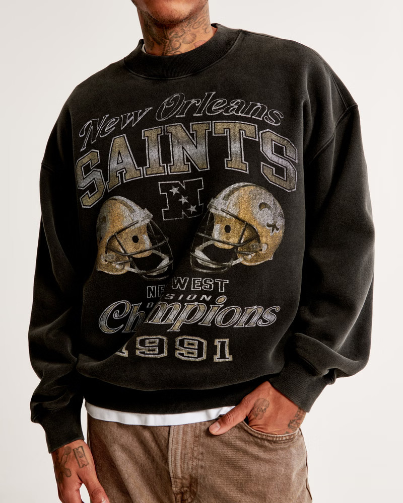 New Orleans Saints Graphic Crew Sweatshirt | Abercrombie & Fitch (US)