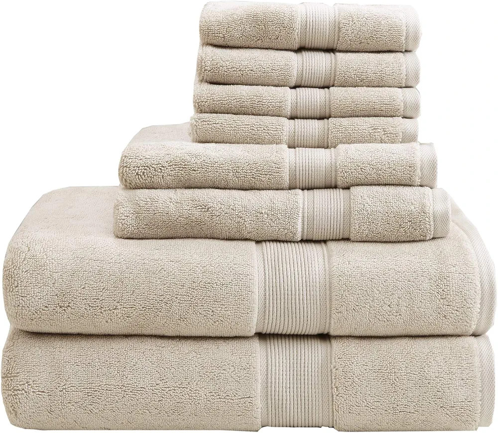 Madison Park Signature 800GSM Bathroom Towel Set of 8 100% Cotton Bath Towel Set for Bathroom Lux... | Amazon (US)