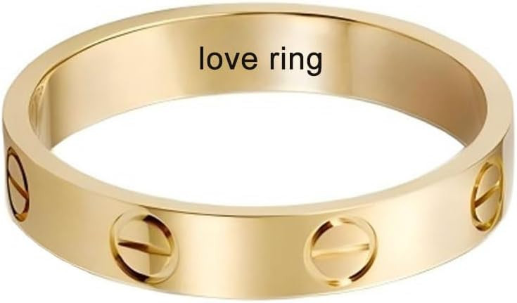 Love Ring for Women Men 18k Gold Rings Titanium Steel Rings Jewelry Wedding Birthday Present Anni... | Amazon (US)