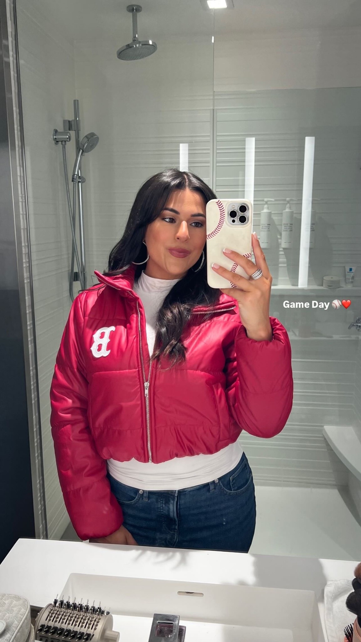 OOTD for the red sox home opener at Fenway ft. my custom jacket ⚾️❤️

#LTKBeauty #LTKootd #LTKgrwm